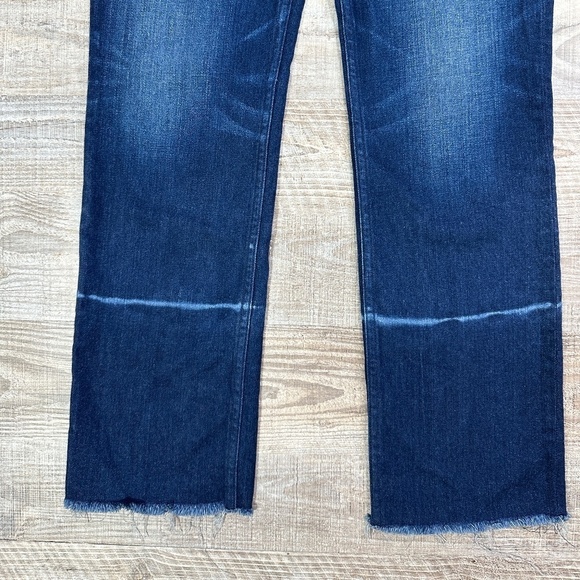 AYR Women's Size 29x28" The Aloe Orchids/Dark Wash Straight Leg Frayed Hem Jeans - Picture 7 of 14